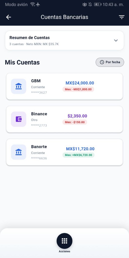 Cuentas bancarias GBM, Binance y Banorte