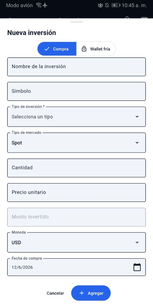 Nueva inversión spot
